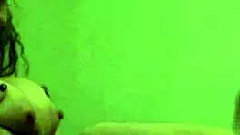 Ashley gives night blowjob to boyfriend in star bra.