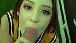 Teen stepsister lets stepbrother fuck her after basketball lesson in POV