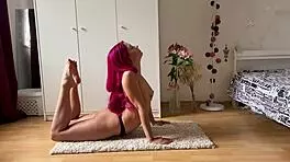 Flexible Naked Yoga By Girl With Fit Natural Body