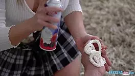 Brunette teen Lana Roy rides and takes anal from Maximo Garcia's monster cock.