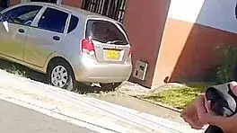 Latina MILF with big ass bent over for doggystyle pounding.