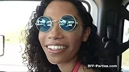 Hippie girls suck my cock for ride