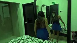 Mexican teen poses in hotel for big cocks