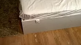 he got so horny seeing his neighbor's shaved pussy, deepthroated her cock 😏