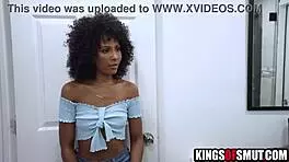 ebony stepdaughter spies on stepdad jerking his big black cock