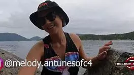 Blonde's Hidden Beach Mischief with Melody Antunes