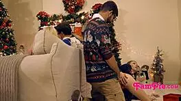 happy christmas family time with cute teen socks and holiday vibes