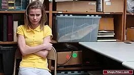 Petite Shoplifter Fucks Security Officer