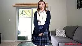 Brunette stepsis Mazy Myers fucks big dick stepbro Conor Coxxx intensely