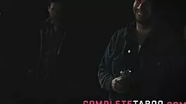 Blonde Teen Rubs Against Busty Milf Outdoors