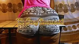 sexy housemaid gives blowjob in pov