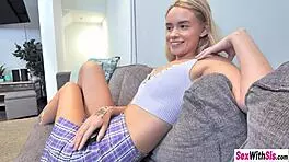 Teen Stepsister Khloe Kingsley Fucks Stepbrother With Footjob
