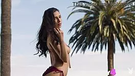 beautiful latina teen gianna dior strips naked outdoors, showing big tits and ass