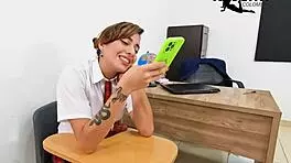 why does this schoolgirl fist her tight pussy?