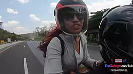 Thai Girlfriend's Big Ass in Public Shop Sex.