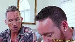 Taboo stepdaughter, not really his daughter, receives oral before getting fucked hard by older man, ending with cumshot in high definition