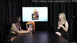 hot blonde vivian lola kisses brunette shows ass tits sucked in sheer red lingerie