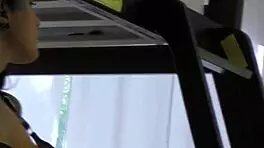 babe with tattoos gets banged on floor in sideways group action