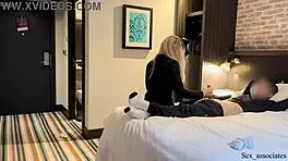 Public dick flash shocks hotel maid, she helps me cum during room cleaning service
