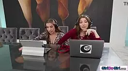 Girldogirl GFs Rubbing During Work Call!