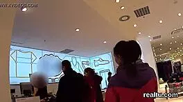 Flawless czech teen teased in supermarket, then drilled in pov