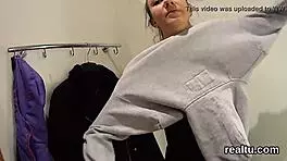 Flawless czech teen teased in supermarket, then drilled in pov