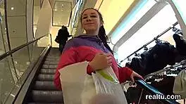 Flawless czech teen teased in supermarket, then drilled in pov