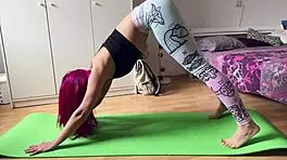 Tease strip dance after yoga 😏