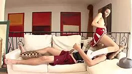 Emily Grey, the cheerleader, receives a messy facial after school