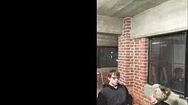 Bold college blonde lost bet, sucks off young 18+ dude intensely