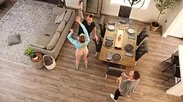 hot gamer chick takes cum blasts right in her face