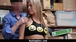 Man, I’m so busted… teen caught by cop, ridin’ hard in office!