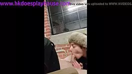 Bold college blonde lost bet, sucks off young 18+ dude intensely