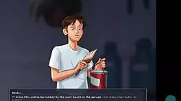 Wow, the neighbor's big tits look amazing in summertime saga!