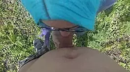 Vulgar Student Sucks Horny Cumshot Blowjob In Public Outdoor Park