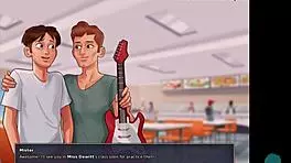 Wow, the neighbor's big tits look amazing in summertime saga!