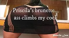 Feeling Priscila's Brunette Ass Climb My Cock