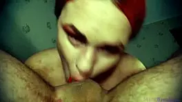 my wild stepsis, she drain my balls with double throatpie, ugh