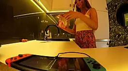 sexy redhead lya shows her shaved pussy 😍