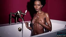 ebony teen alicia exposes luscious body for playboy