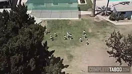 Fetish voyeuristic teen in uniform cumshot