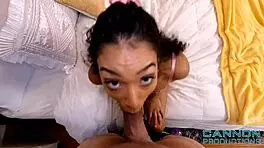 Petite 18+ Latina Sarah Lace Rides And Sucks Cannon In Air Bnb Doggystyle Pov