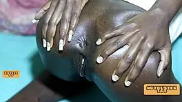 intimate homemade moments with ebony partner in doggystyle position