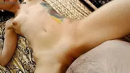 Homemade video of tattooed petite girl laruna mave on parents bed
