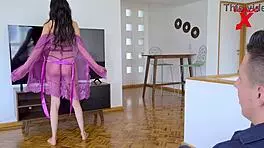 He fucks her brutally and cums in her mouth after deepthroat