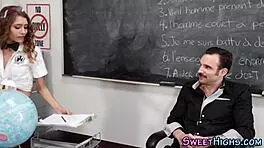 hot teen facial in uniform with small tits hd