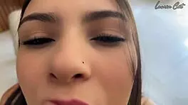 personal trainer couldn't resist babe in tight shorts got sensational blowjob after workout cumshot