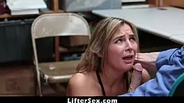 did this blonde shoplifter really try to smuggle boxes and get caught red-handed in pov riding and doggystyle?