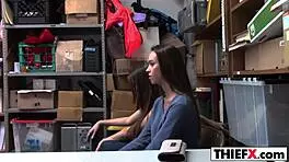 hot cutie thief gets nailed in garage blowjob punishment