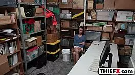 hot cutie thief gets nailed in garage blowjob punishment